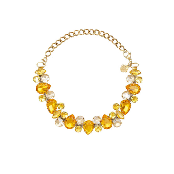 Pet It On Cluster Necklace - Citrine Yellow