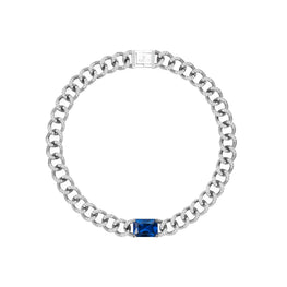 Pet It On Cuban Chain Choker Necklace - Sapphire Royal Blue