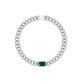 Pet It On Cuban Chain Choker Necklace - Emerald Green