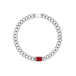 Pet It On Cuban Chain Choker Necklace - Ruby Red