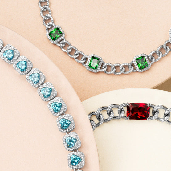 Pet It On Cuban Chain Choker Necklace - Ruby Red