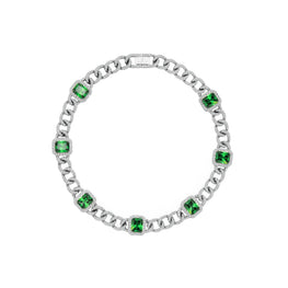 Pet It On Cuban Chain Necklace - Tsavorite Green