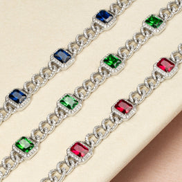 Pet It On Cuban Chain Necklace - Tsavorite Green