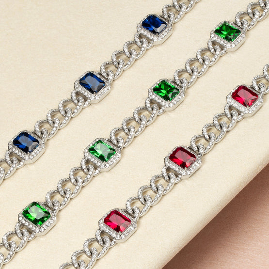Pet It On Cuban Chain Necklace - Tsavorite Green