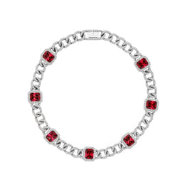 Pet It On Cuban Chain Necklace - Ruby Red