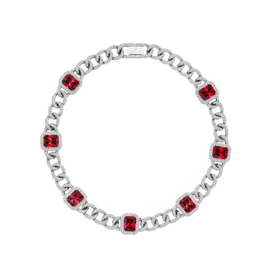 Pet It On Cuban Chain Necklace - Ruby Red