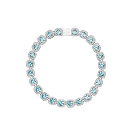 Pet It On Heart-Shaped Rivi?re Necklace - Paraiba Blue