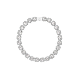 Pet It On Heart-Shaped Rivi?re Necklace - White