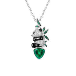 Puffy Panda Necklace - Sitting Panda