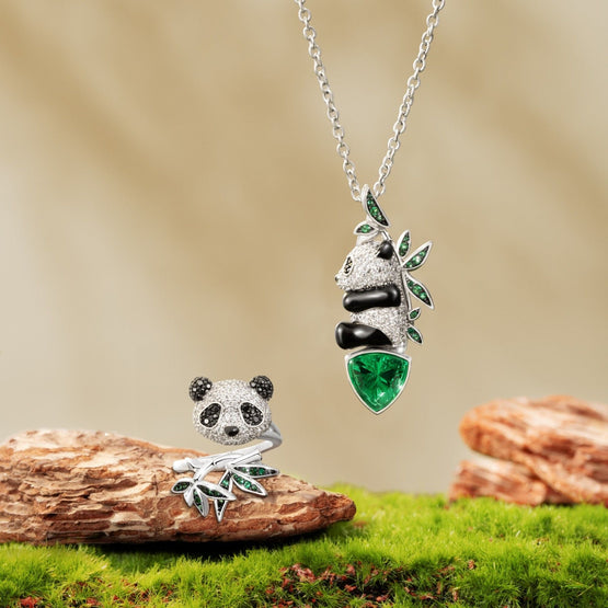 Puffy Panda Necklace - Sitting Panda
