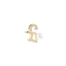 Seaside Treasures Emoji Pearl Stud Earring - British Pound (Single Earring)