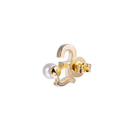 Seaside Treasures Emoji Pearl Stud Earring - British Pound (Single Earring)