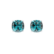 Prism Cushion-Cut Clip-On Stud Earrings - Topaz Blue