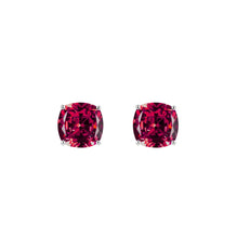 Prism Cushion-Cut Clip-On Stud Earrings - Ruby Red