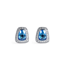Prism Clip-On Stud Earrings - Titanic Blue