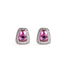 Prism Clip-On Stud Earrings - Deep Pink
