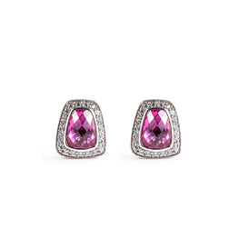 Prism Clip-On Stud Earrings - Deep Pink