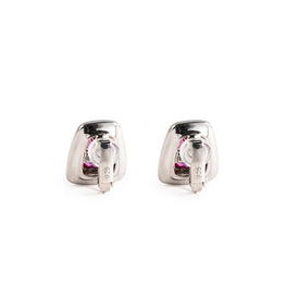 Prism Clip-On Stud Earrings - Deep Pink
