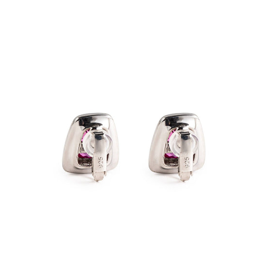 Prism Clip-On Stud Earrings - Deep Pink