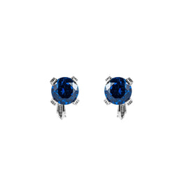 Prism Clip-On Stud Earrings - Sapphire Blue