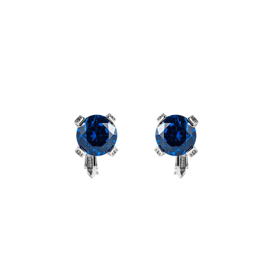 Prism Clip-On Stud Earrings - Sapphire Blue