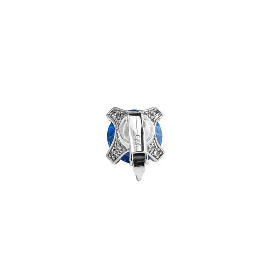 Prism Clip-On Stud Earrings - Sapphire Blue