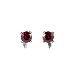 Prism Clip-On Stud Earrings - Ruby Red