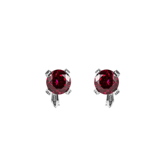 Prism Clip-On Stud Earrings - Ruby Red