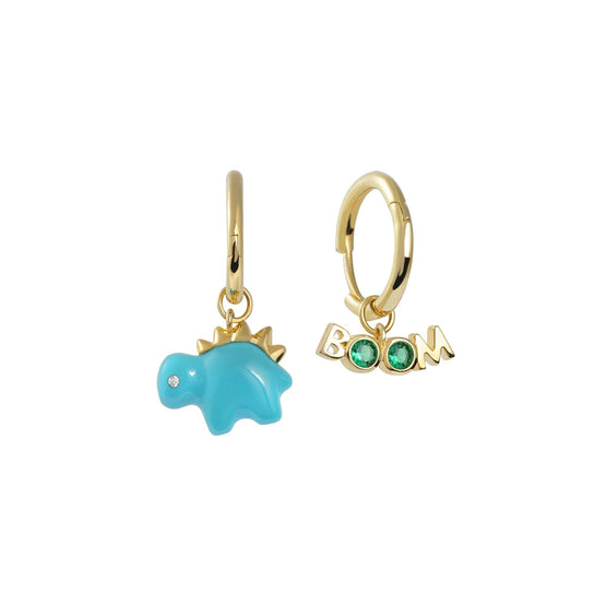 Baby Dino Stegosaurus Huggie Earrings
