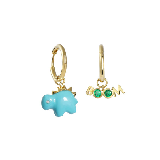 Baby Dino Stegosaurus Huggie Earrings