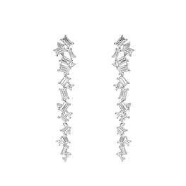 Icy Cluster Drop Earrings