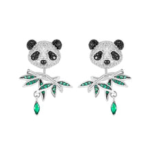 Puffy Panda Convertible Stud Earrings With Drop Charms