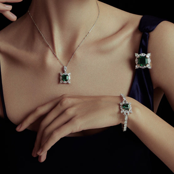 Hermosa Emerald Green Convertible Brooch