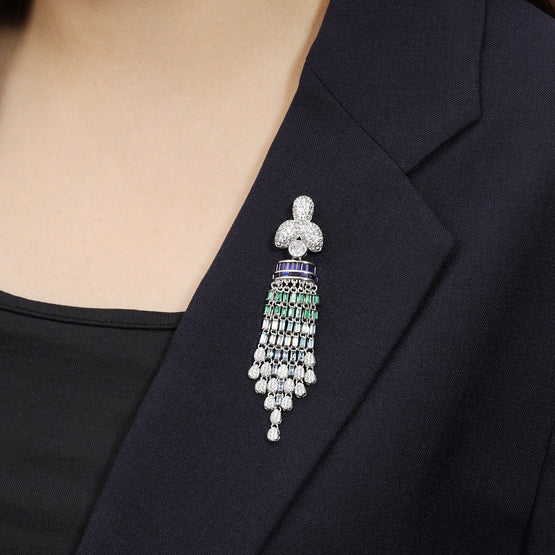 Gala Botanical Tassel Brooch