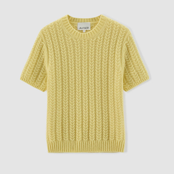Women 520 Softest Cable Crew - Lemon