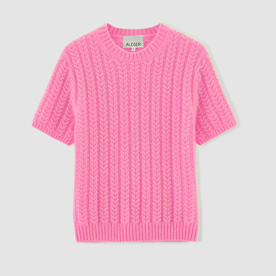 Women 520 Softest Cable Crew - Rose Pink