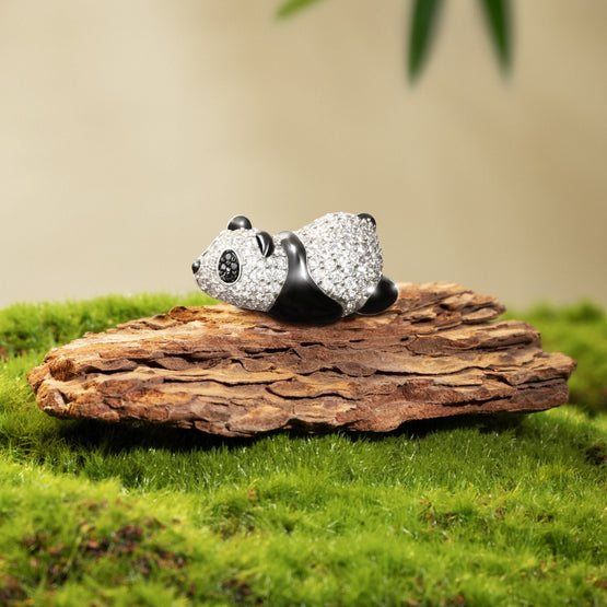 Puffy Panda Brooch - Lazy Panda