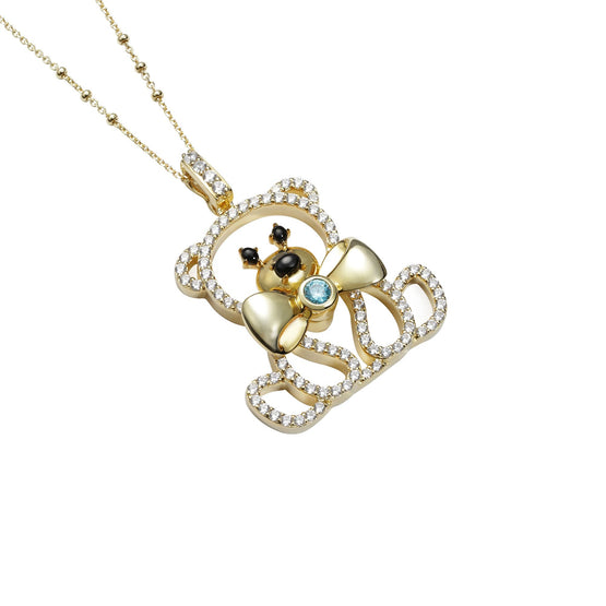 Circus Bear Hollow Pendant (NOT come with necklace chain)