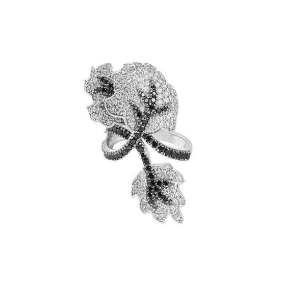 Dark Allure Melissa Black Leaves Ring