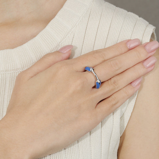 Toggle Sculpted Dome Ring - Lapis Blue