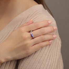 Toggle Sculpted Dome Ring - Opulence Purple