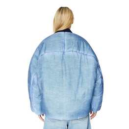 Women W-Day-Print Jacket - Blue