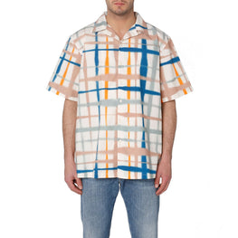 Men S-Frank-Check Shirt - Light Beige