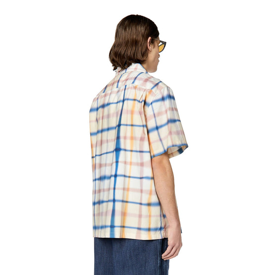 Men S-Frank-Check Shirt - Light Beige