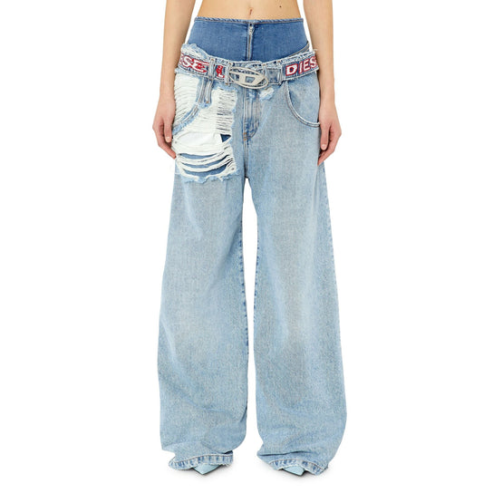 Women D-Illin L.32 Trousers - Light Blue