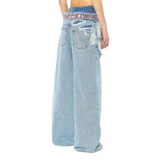 Women D-Illin L.32 Trousers - Light Blue