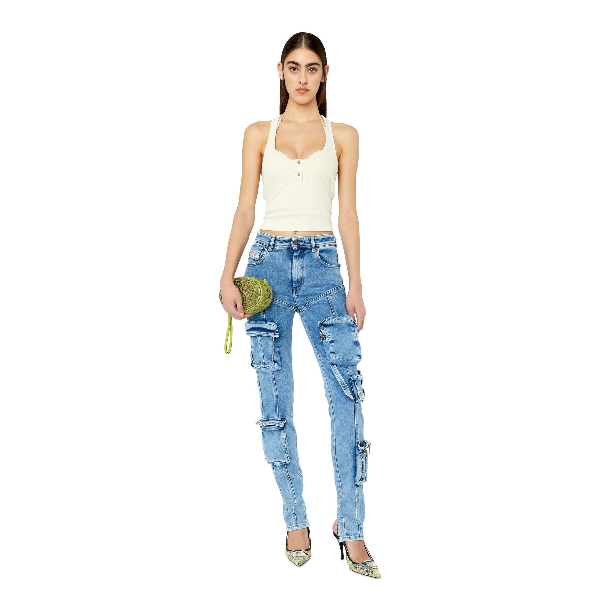 Women 1984 Slandy-High-Pk L.32 Trousers - Blue