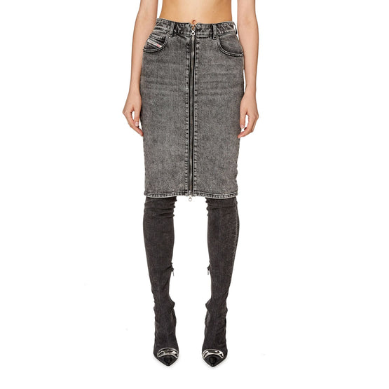 Women De-Pencil-Z Skirt - Grey