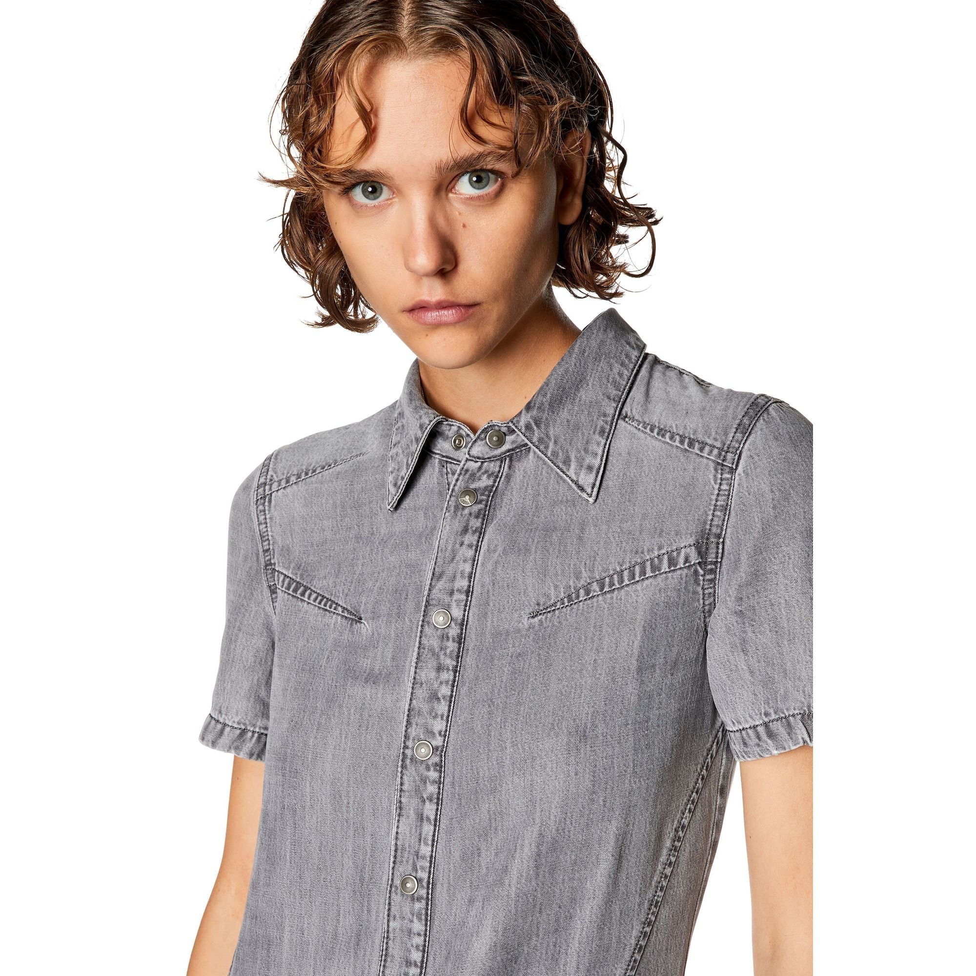 Women De-Shirty Dress - Grey