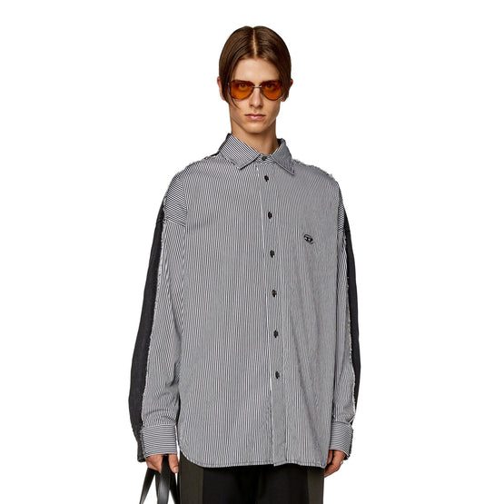 Men S-Warh-Stripe Shirt - Black Black Black